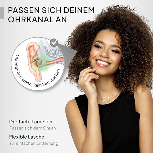 Detalle de Senner PartyPro Gehörschutz – transparente Ohrstöpsel mit 18 dB Reduktion, für Festivals, Konzerte und Partys