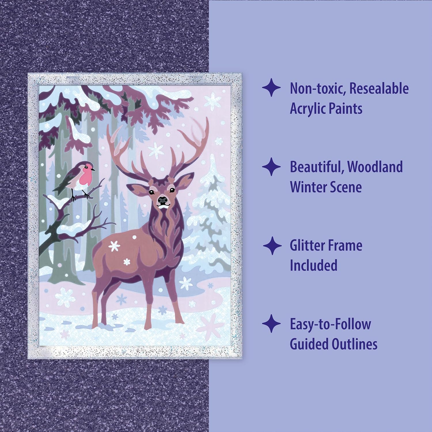 Detalle 2 de Ravensburger CreArt Festliche Freunde Malen nach Zahlen 18x13 cm