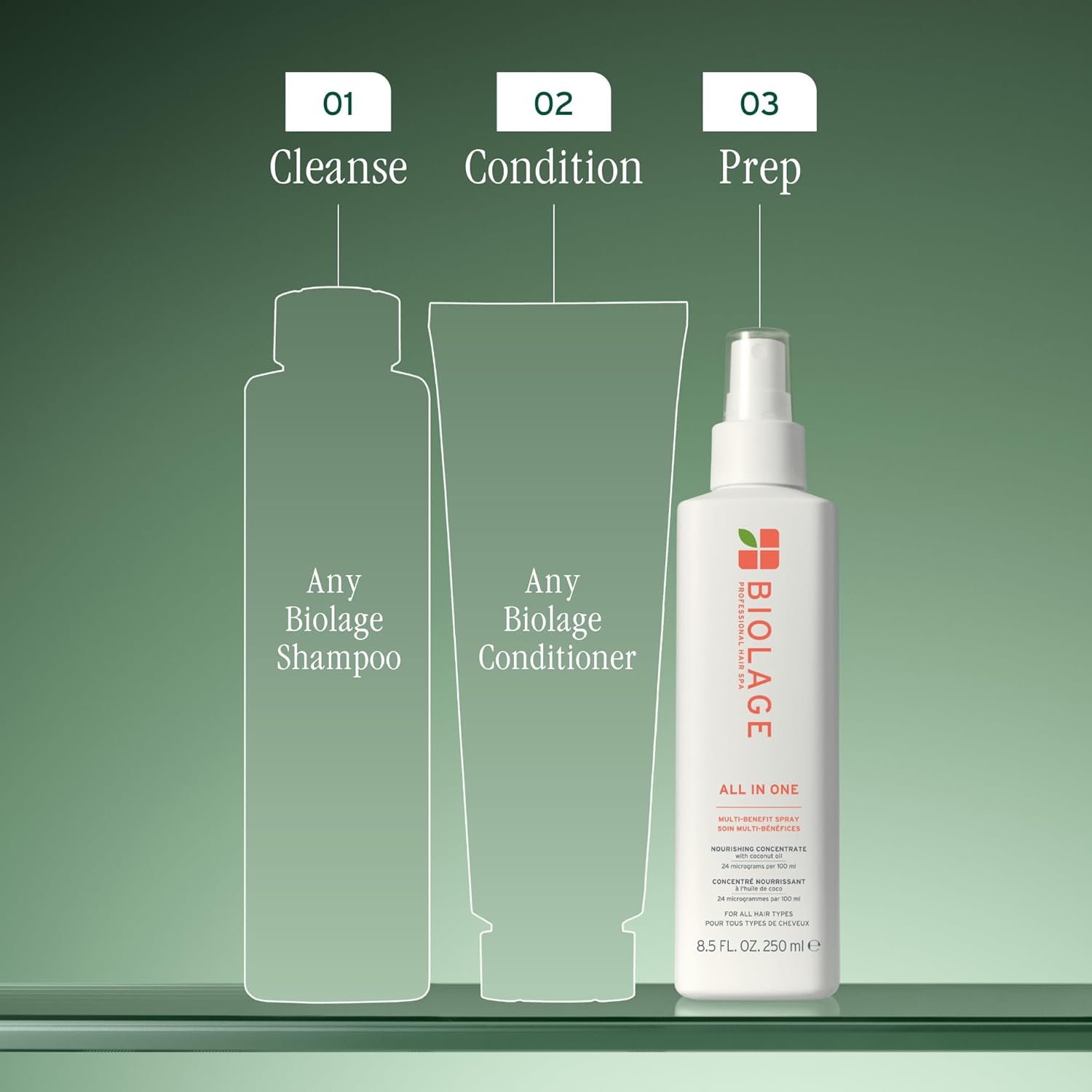 Thumbnail 4 de Biolage All-In-One Multi-Benefit Spray with Coconut Oil (250ml) for all hair types