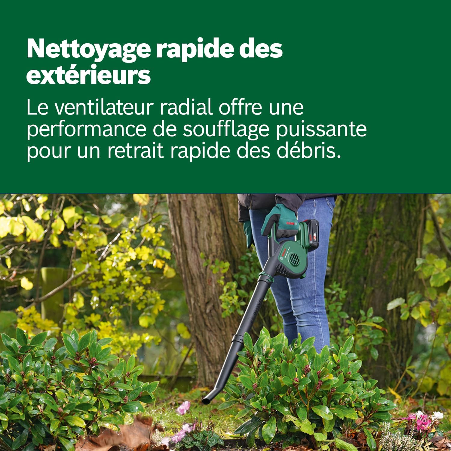 Thumbnail 5 de Bosch UniversalLeafBlower 18V-130 : souffleur de feuilles sans batterie pour le nettoyage rapide des jardins