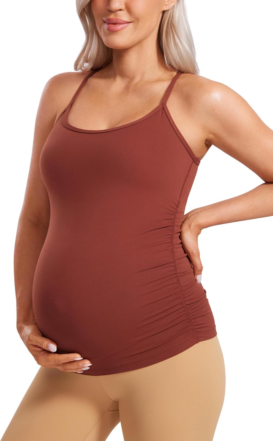 Thumbnail 6 de CRZ YOGA Women's Butterluxe Maternity Tank Top with Ruched Sides and Y-Back
