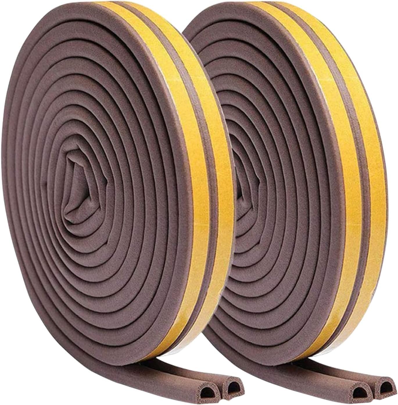 Dichtungsband für Türen und Fenster, 20 m, selbstklebend – 9 mm Breite, braun, EPDM-Schaumdichtung