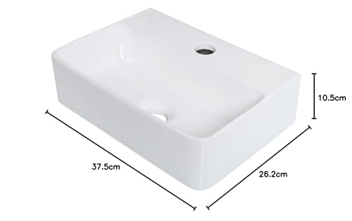 Thumbnail 7 de Ibergrif M41101 Lavabo cerámico rectangular 375×262×105 mm