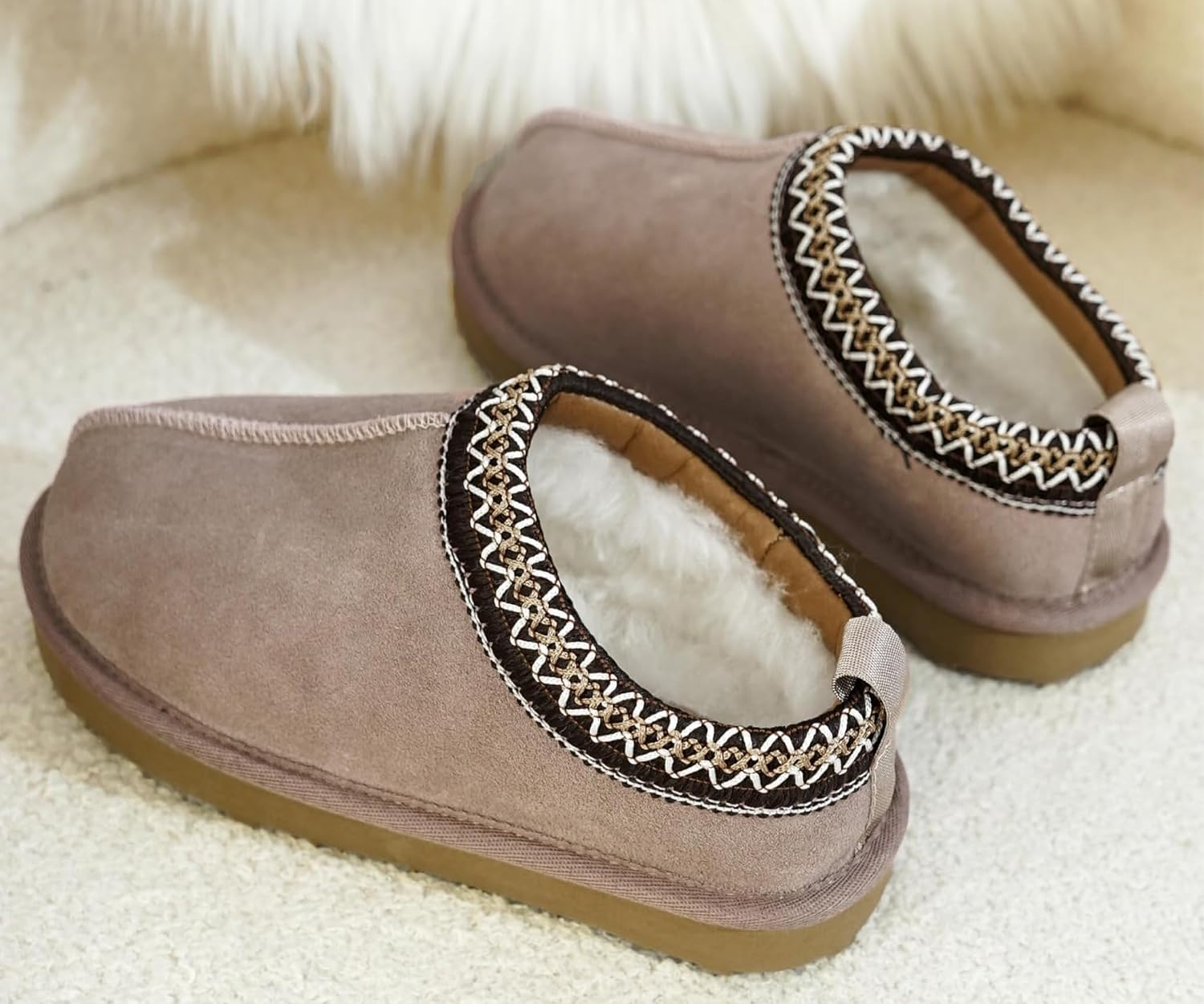 Thumbnail 1 de Project Cloud DreamWarm Kids’ Leather Slippers with Memory Foam and Shearling
