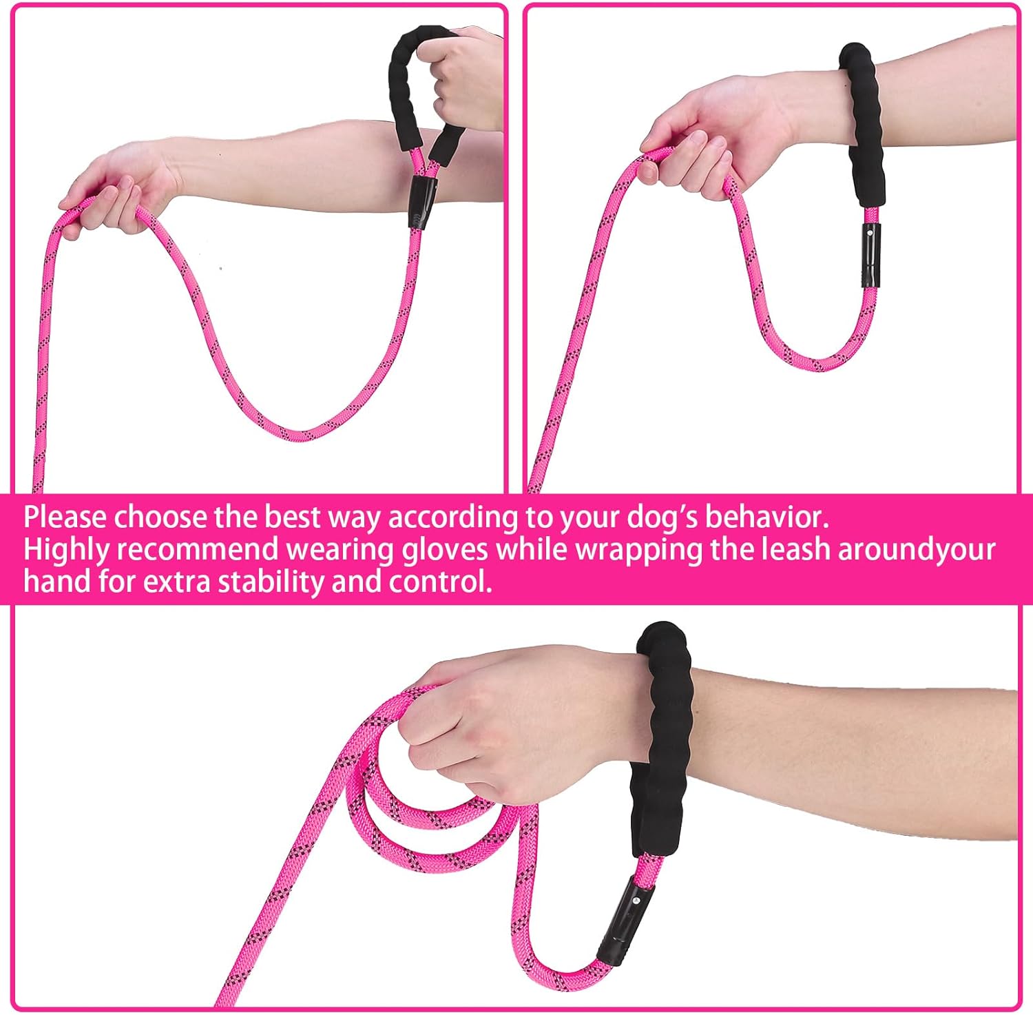 Detalle de Homimp Chain Dog Leash for Medium to Large Dogs (6 ft) – Reflective, Heavy‑Duty, Chew‑Proof