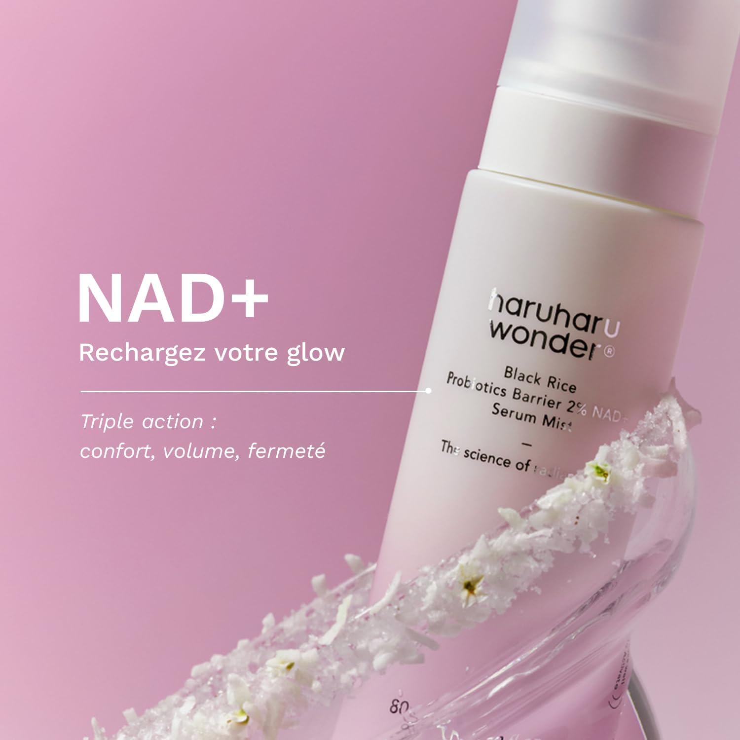 Detalle de Haruharu Wonder Black Rice Probiotics 2% NAD+ Serum Mist — brume hydratante et repulpante, 80 ml