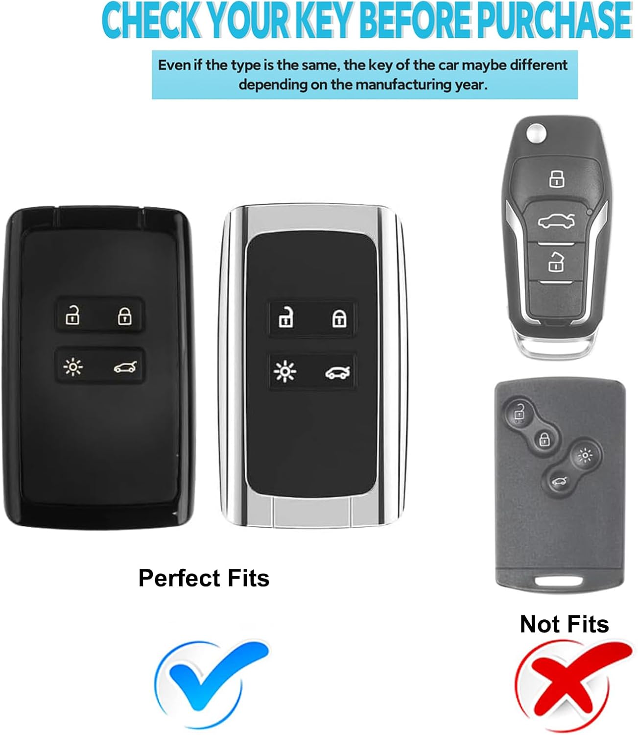 Thumbnail 2 de luwiscook Car Key Cover with Keychain Lanyard (TPU, 4-button) for Renault & Dacia remotes