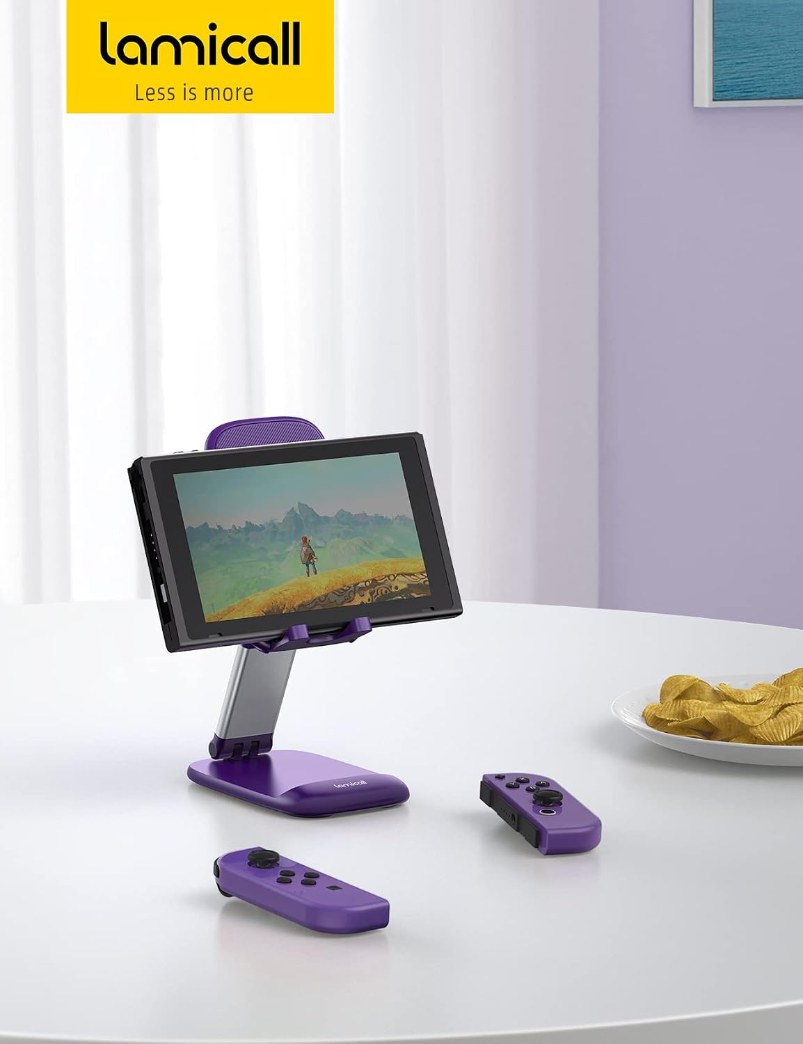 Thumbnail 6 de Lamicall Dark Purple Adjustable Phone Stand, Foldable with Weighted Metal Base