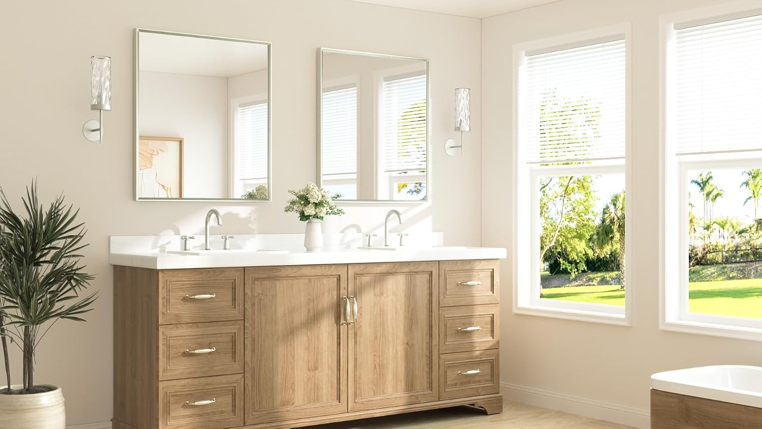 Thumbnail 1 de TETOTE Brushed Nickel 32" x 36" Vanity Mirror 🪞