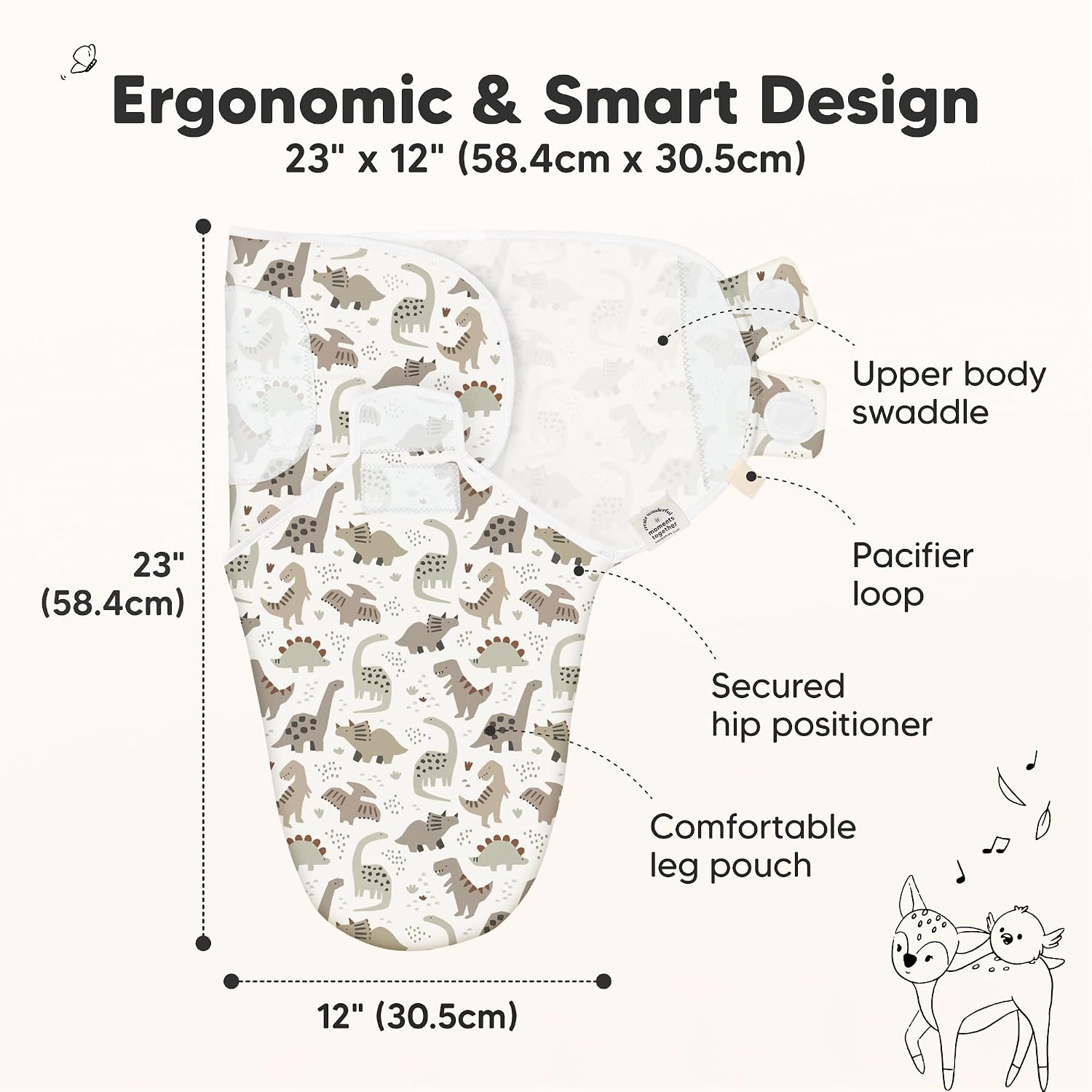 Thumbnail 1 de Dino Ridge 3-Pack Organic Baby Swaddle Sleep Sacks