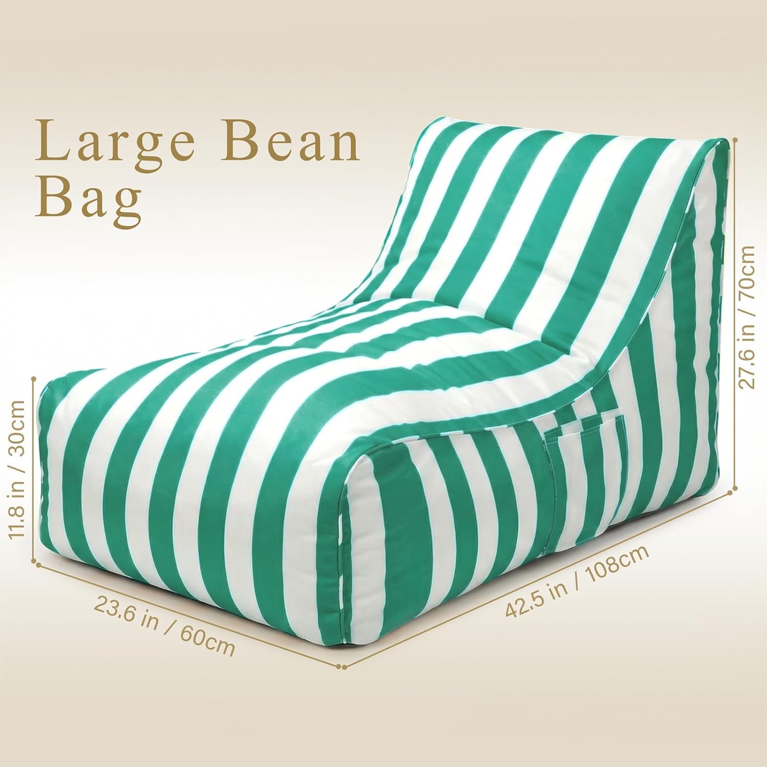 Detalle 2 de LANMOUNTAIN Bean Bag Chair with Memory Foam
