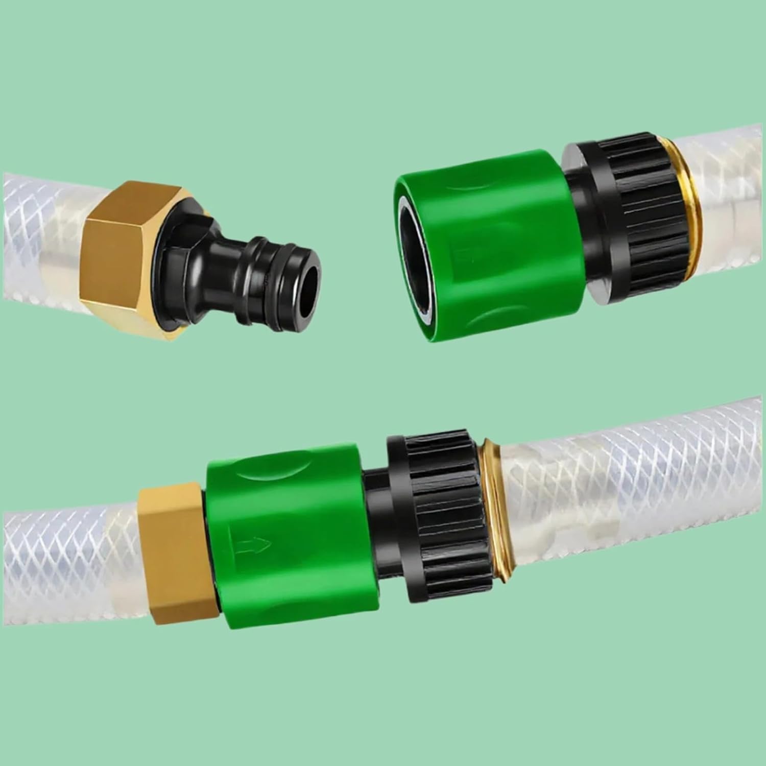 Detalle de VEHIRANS Garden Hose Connector Set, 3/4-Inch Internal Thread