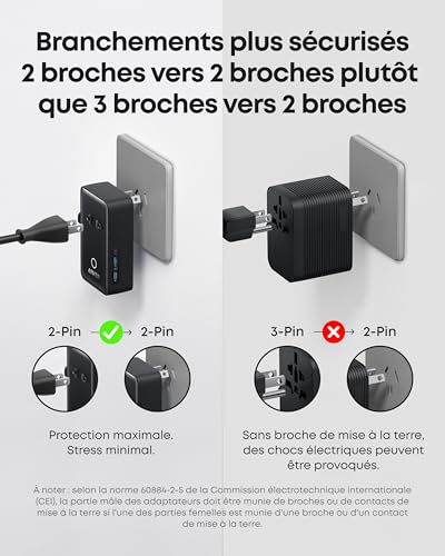 Thumbnail 5 de Anker Nano Adaptateur Prise Universelle 5-en-1, parfait pour les voyages
