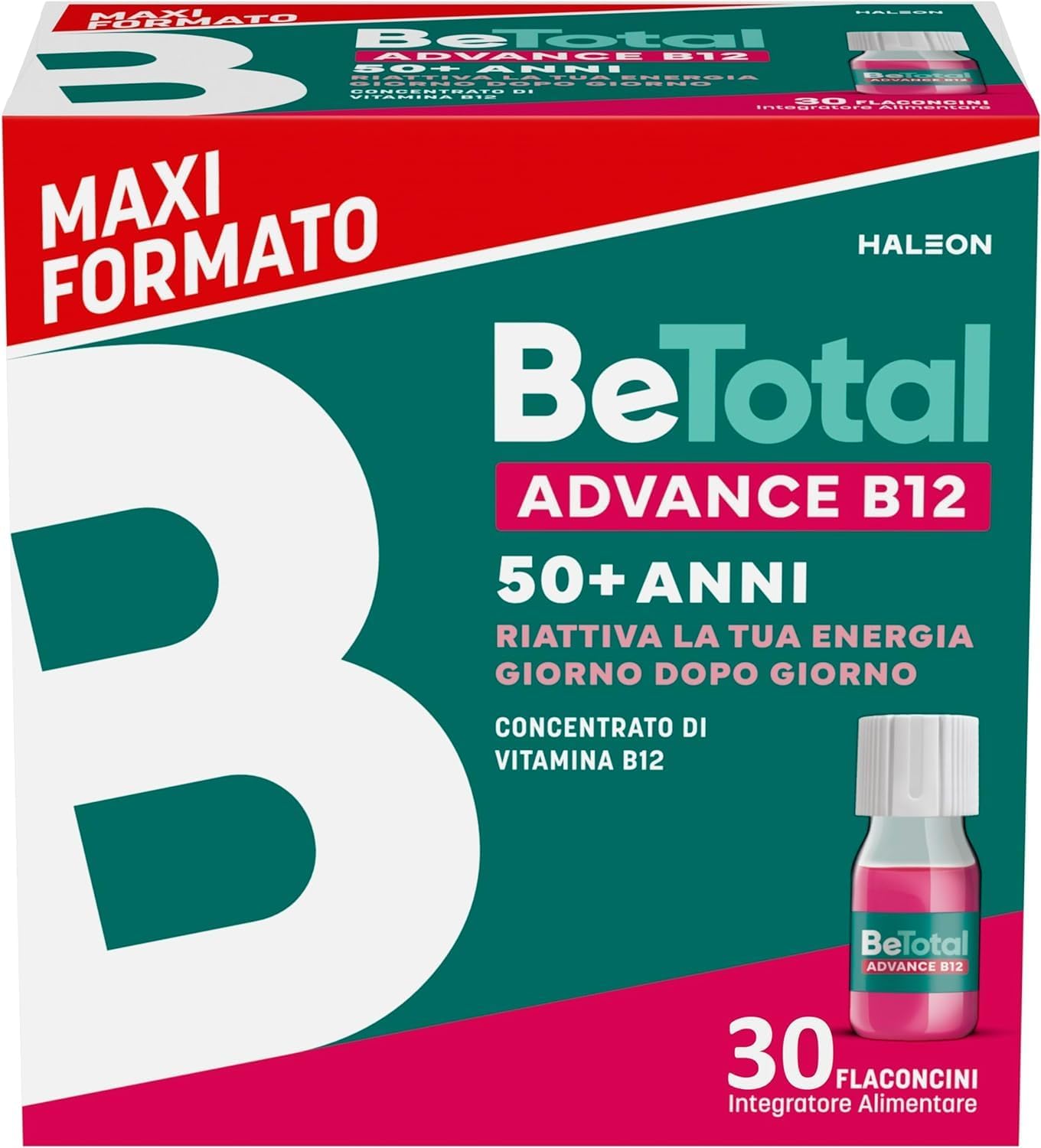 Thumbnail 6 de Be-Total Advance B12 Integratore Alimentare con Vitamina B12 – supporto per stanchezza dopo i 50 anni (3x15 flaconcini, gusto Lampone)