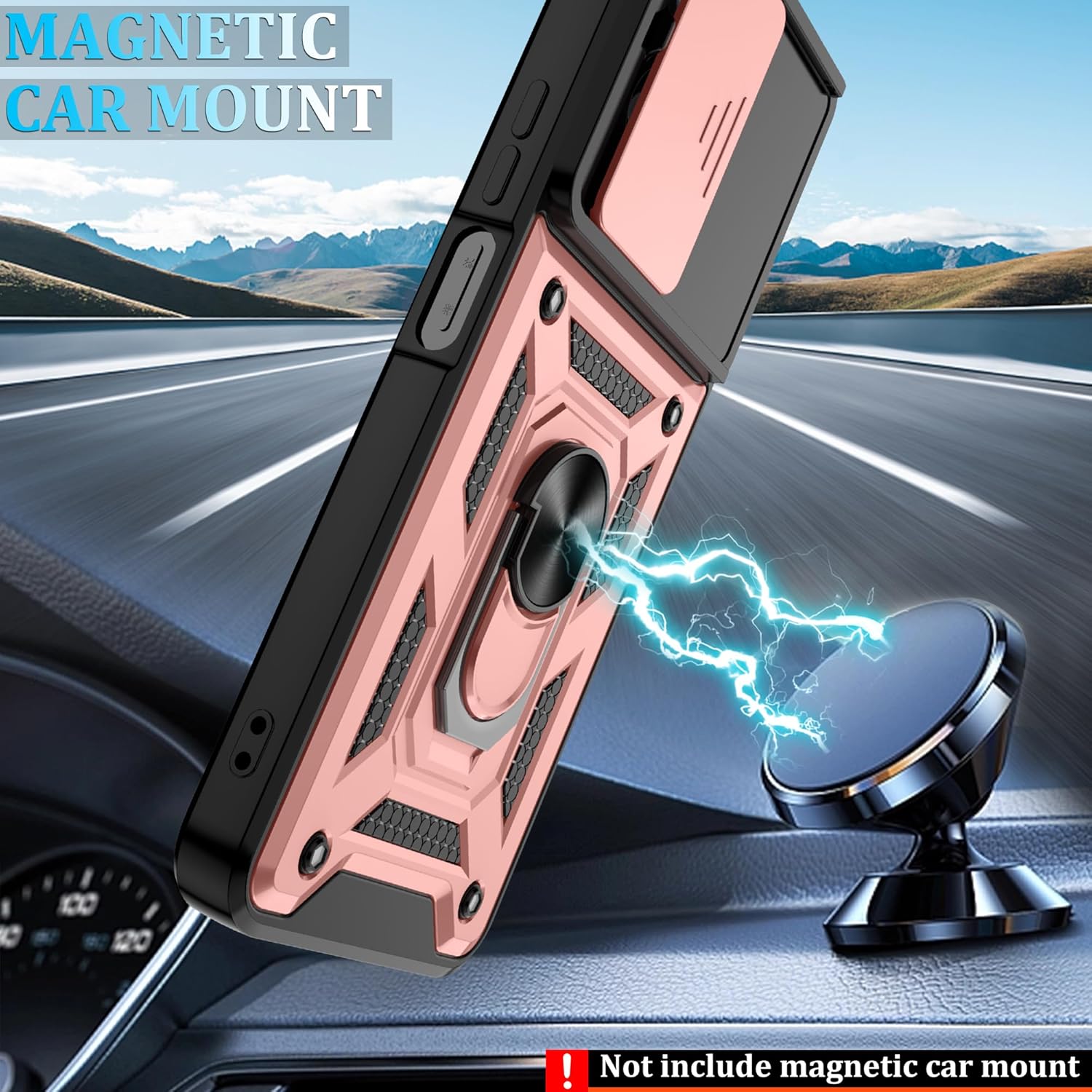 Thumbnail 3 de Jshru Case for Honor X6c with Screen Protector and Ring Kickstand (Rose Gold)