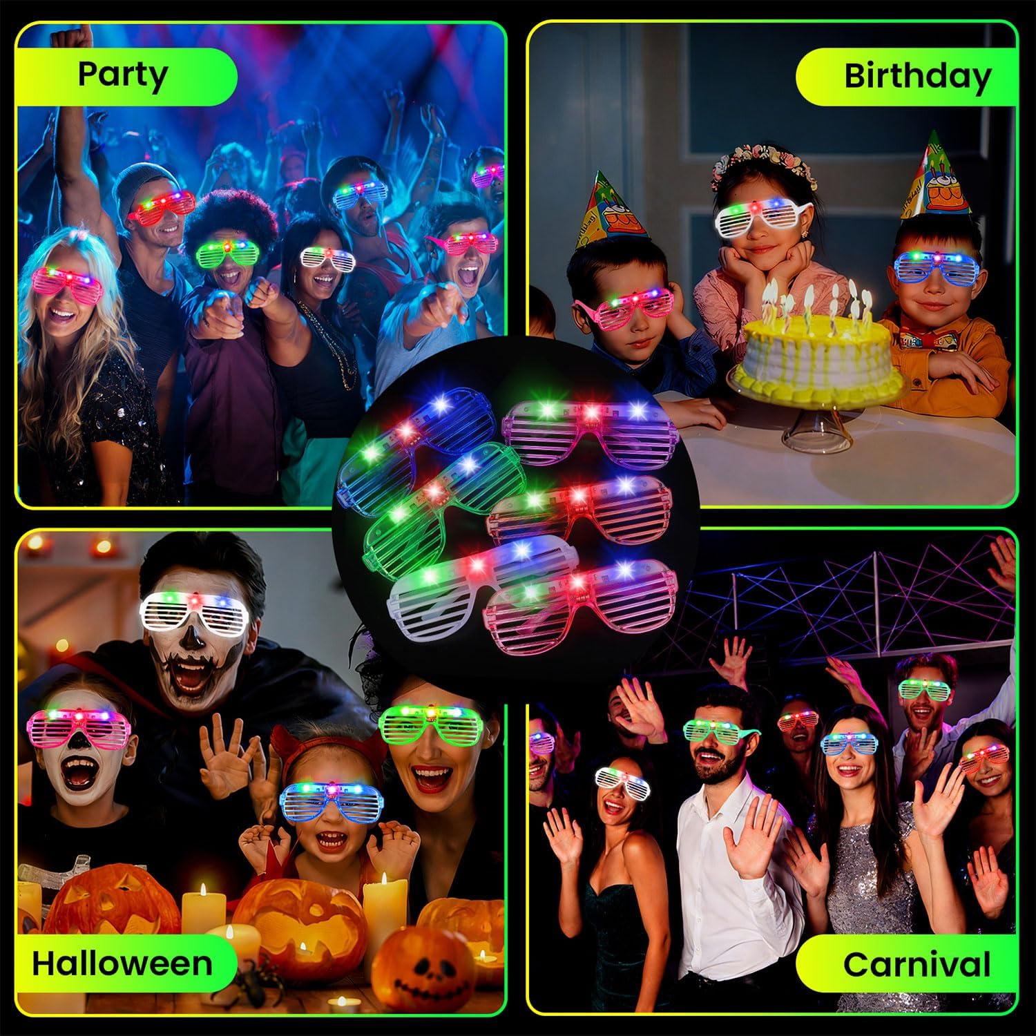 Thumbnail 6 de AstrivixDD 120 Pack LED Glasses — 6 Colors Light Up Glasses for Parties