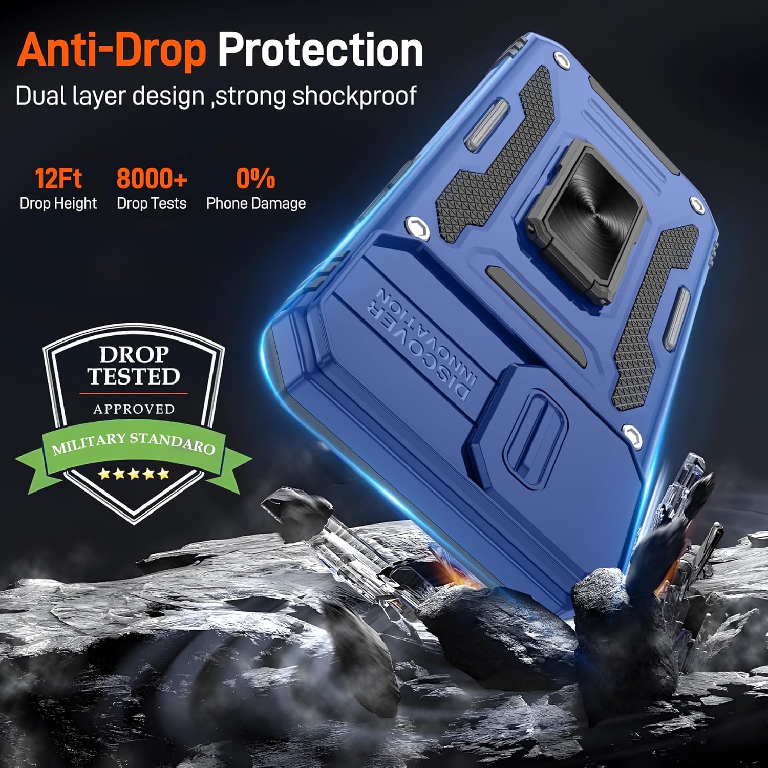 Thumbnail 3 de Jshru iPhone 15 Case with Screen Protector & Magnetic Ring Kickstand