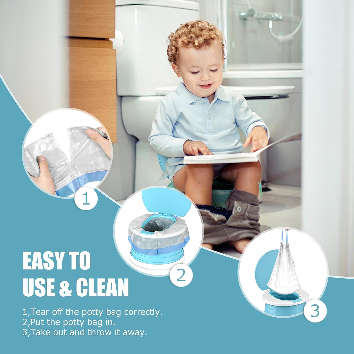 Thumbnail 5 de Portable Travel Potty Liners Bags, 90 pcs