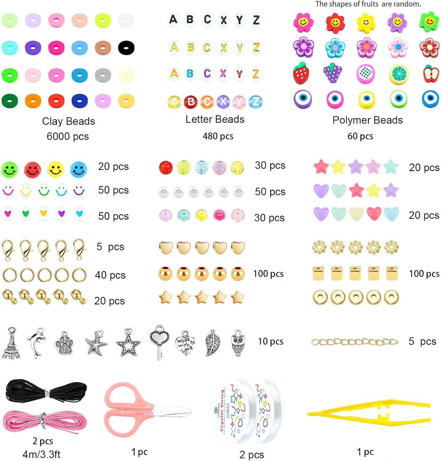 Thumbnail 4 de Dowsabel Clay Bead Bracelet-Making Kit, 24 Colors