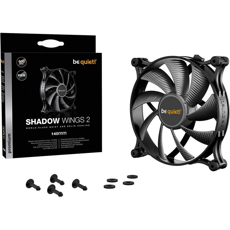 Detalle de Be Quiet! Shadow Wings 2 PWM 140 mm – Ventilador negro, ultra silencioso