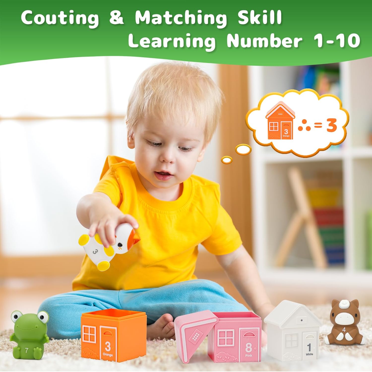 Detalle 2 de HappyGoLucky toddler farm animal toys for ages 1–4