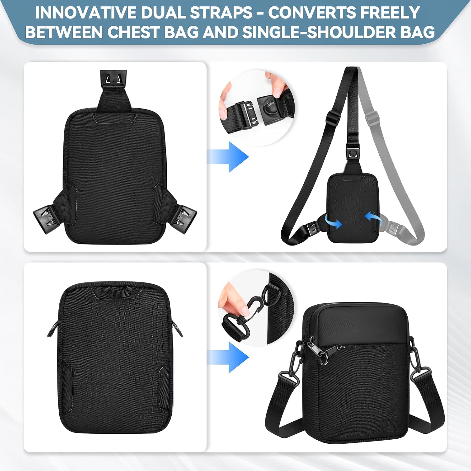 Thumbnail 3 de Eshow Cross Body Bag with Zipper Lock and RFID Pocket – A Practical Anti-Theft Day-to-Day Bag