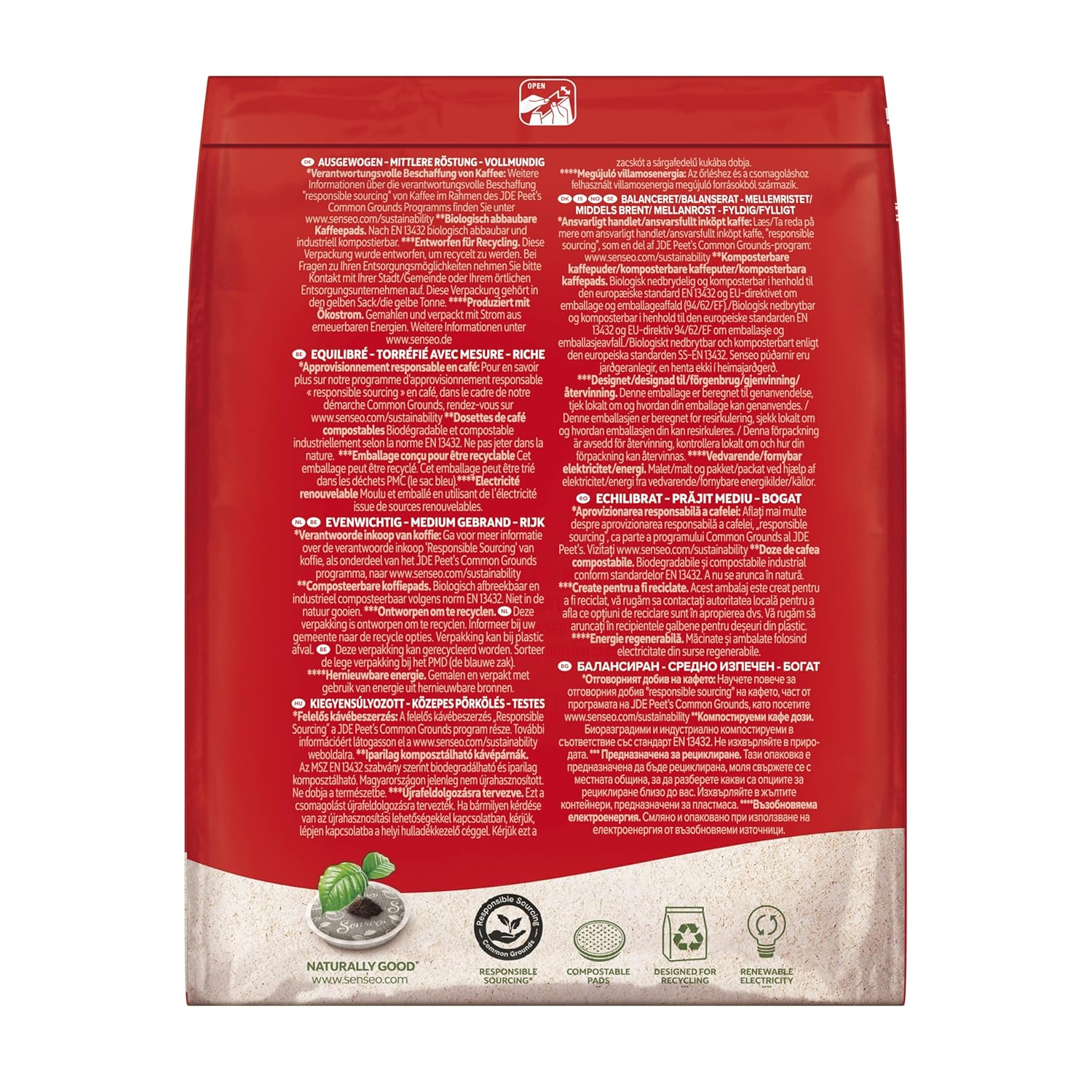 Detalle de Senseo Pads Classic Vorratspackung 5 x 32 Pads – 160 Kaffeepads
