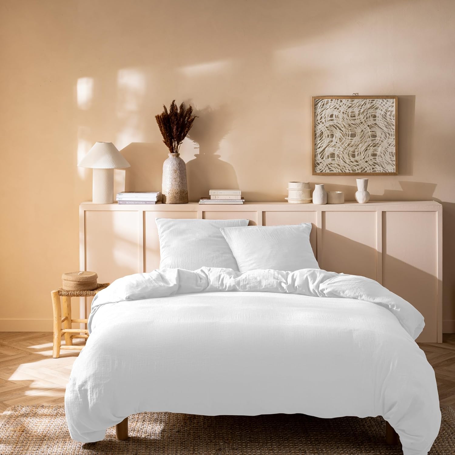 Thumbnail 3 de Housse de Couette Unie Double Gaze de Coton 260x240 cm – Bleu Horizon par MATT & ROSE