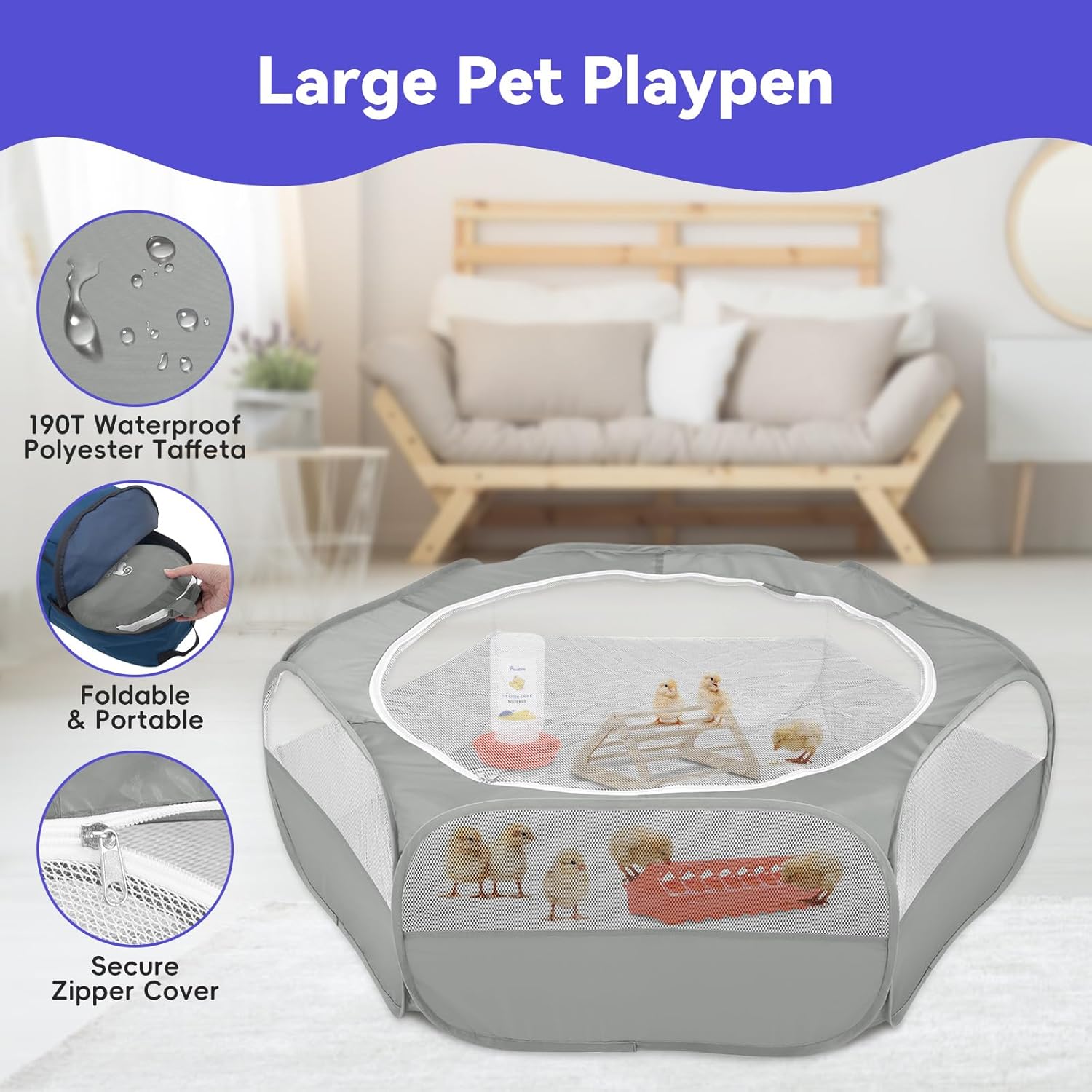 Detalle 2 de Pawaboo 5-in-1 Chicken Brooder Box for Chicks 🐔