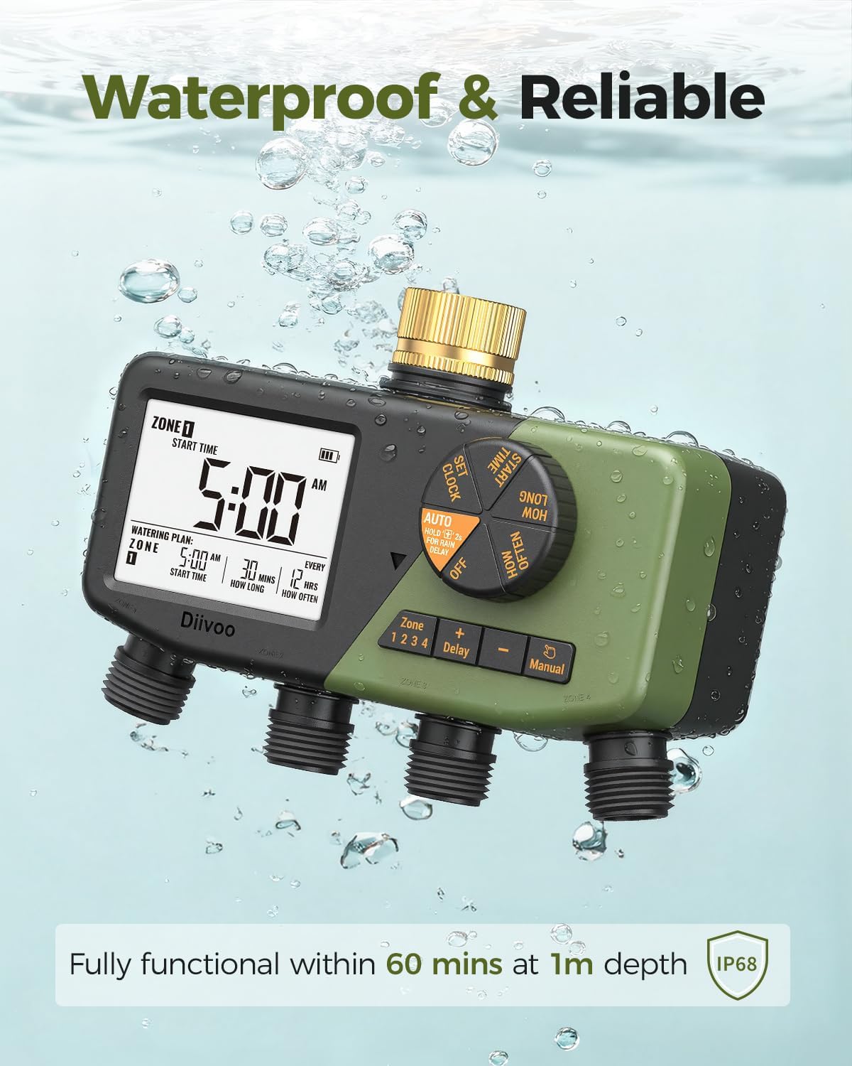 Detalle de Diivoo 4-zone water timer