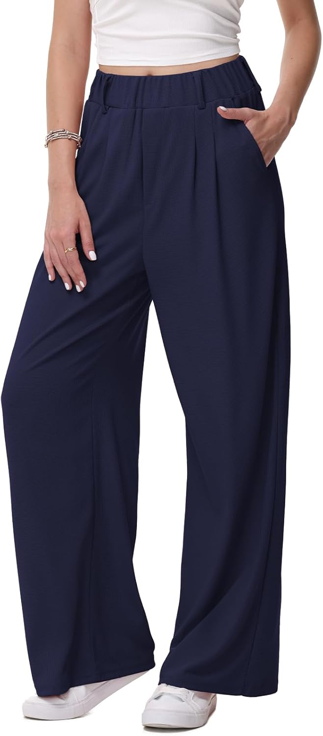 Thumbnail 6 de HMIYA Weite Hose Damen – Palazzo mit elastischer Taille, locker fallend und atmungsaktiv