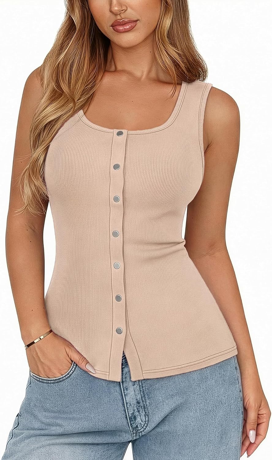 Thumbnail 4 de Aottori Canotta Donna Girocollo in Viscosa slim fit