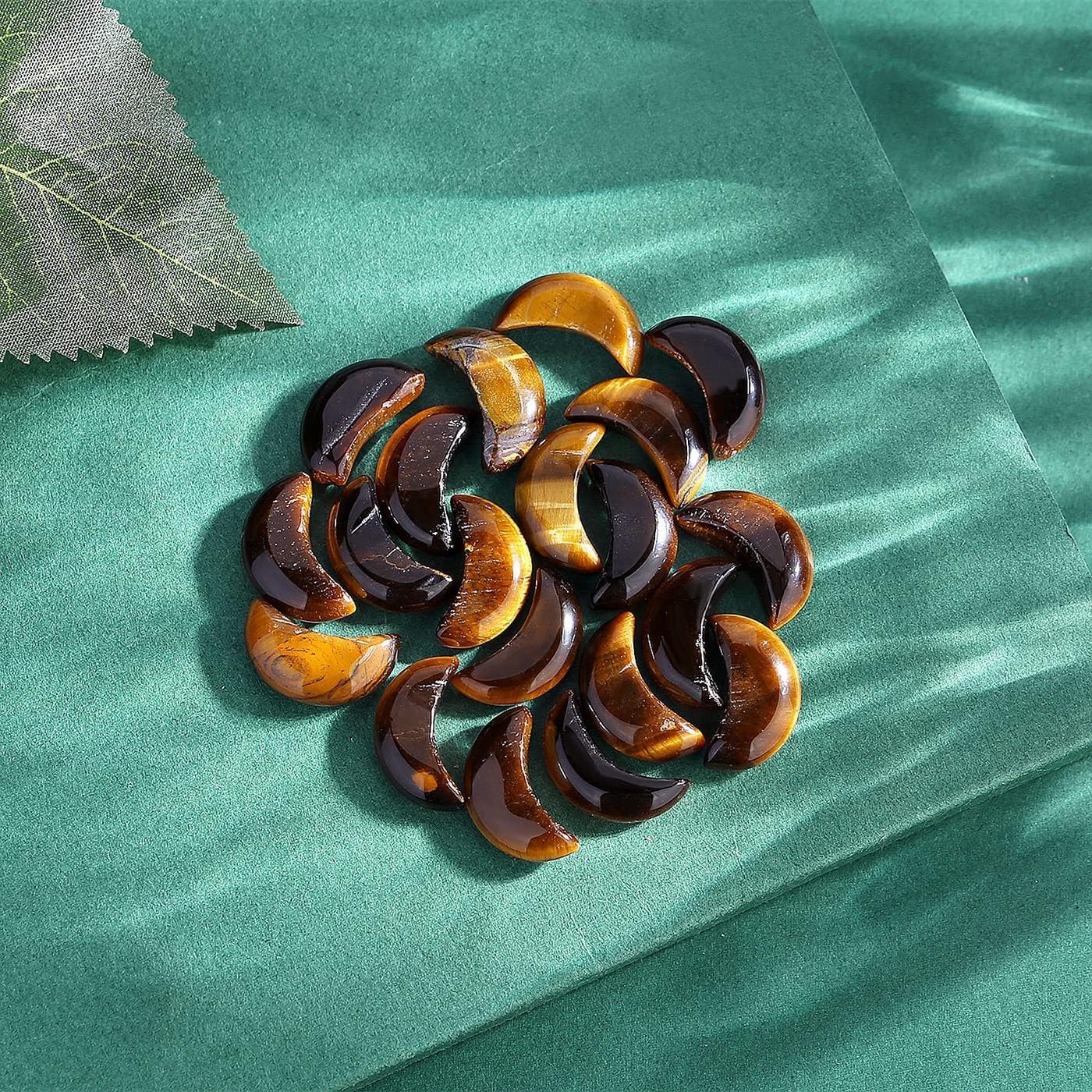 Thumbnail 1 de XIANNVXI 10 Pieces Tigers Eye Moon Crescent Crystal Healing Set