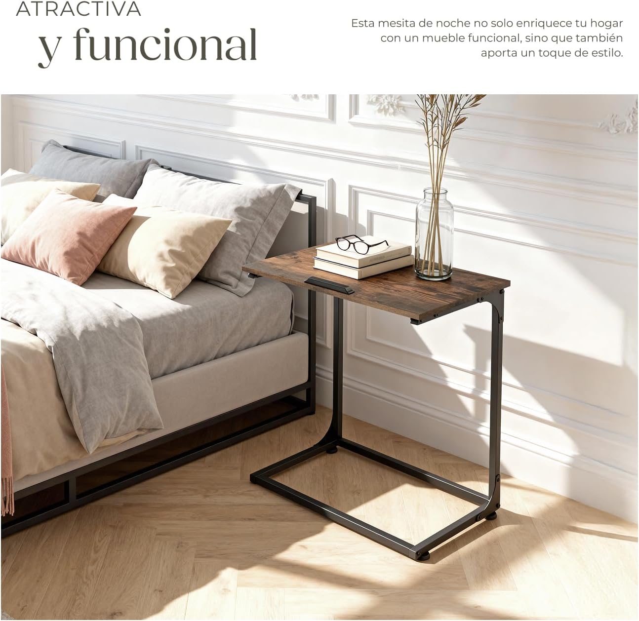 Thumbnail 4 de tectake® Mesa Auxiliar en C 55 x 35 x 66,5 cm