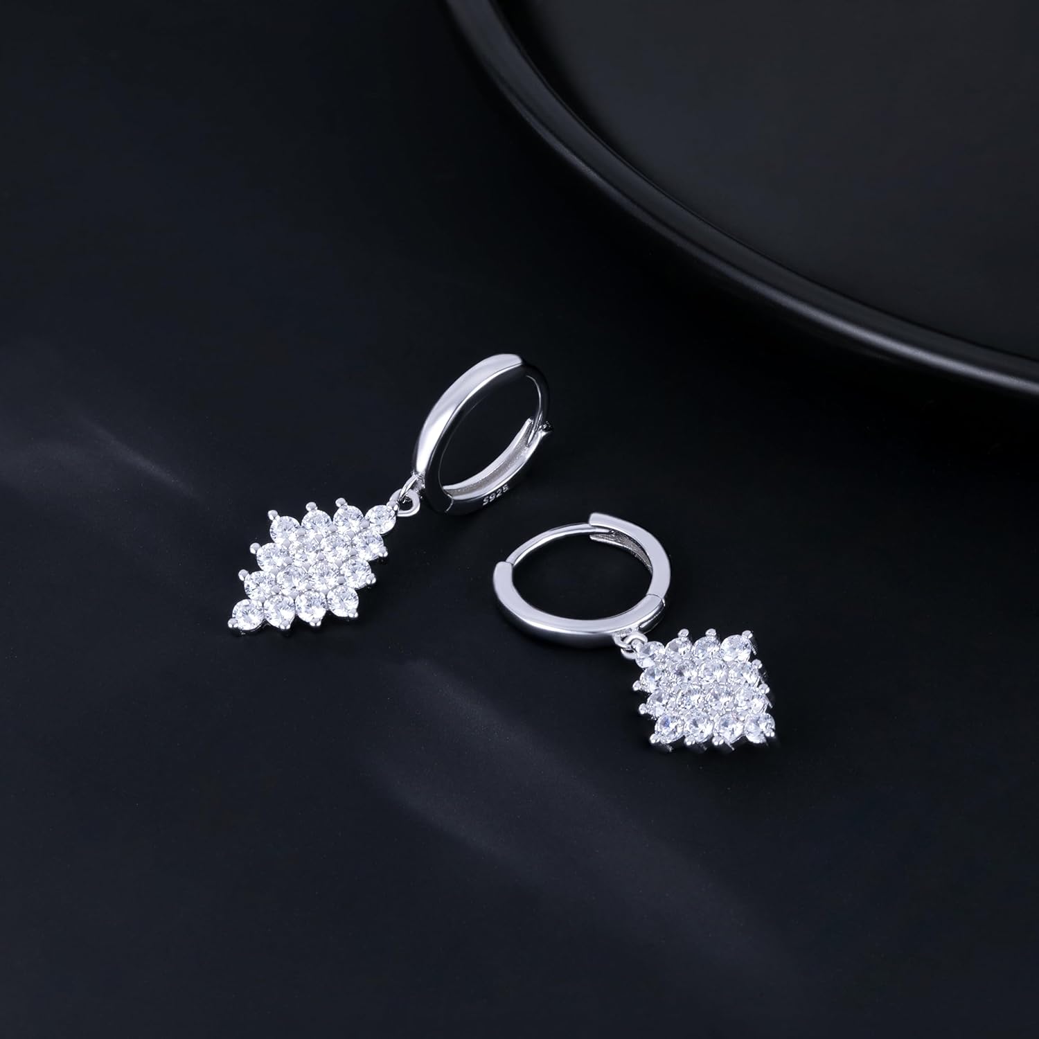 Thumbnail 4 de SLUYNZ 925 Sterling Silber Diamant Creolen – dezente CZ-Tropfen für Damen