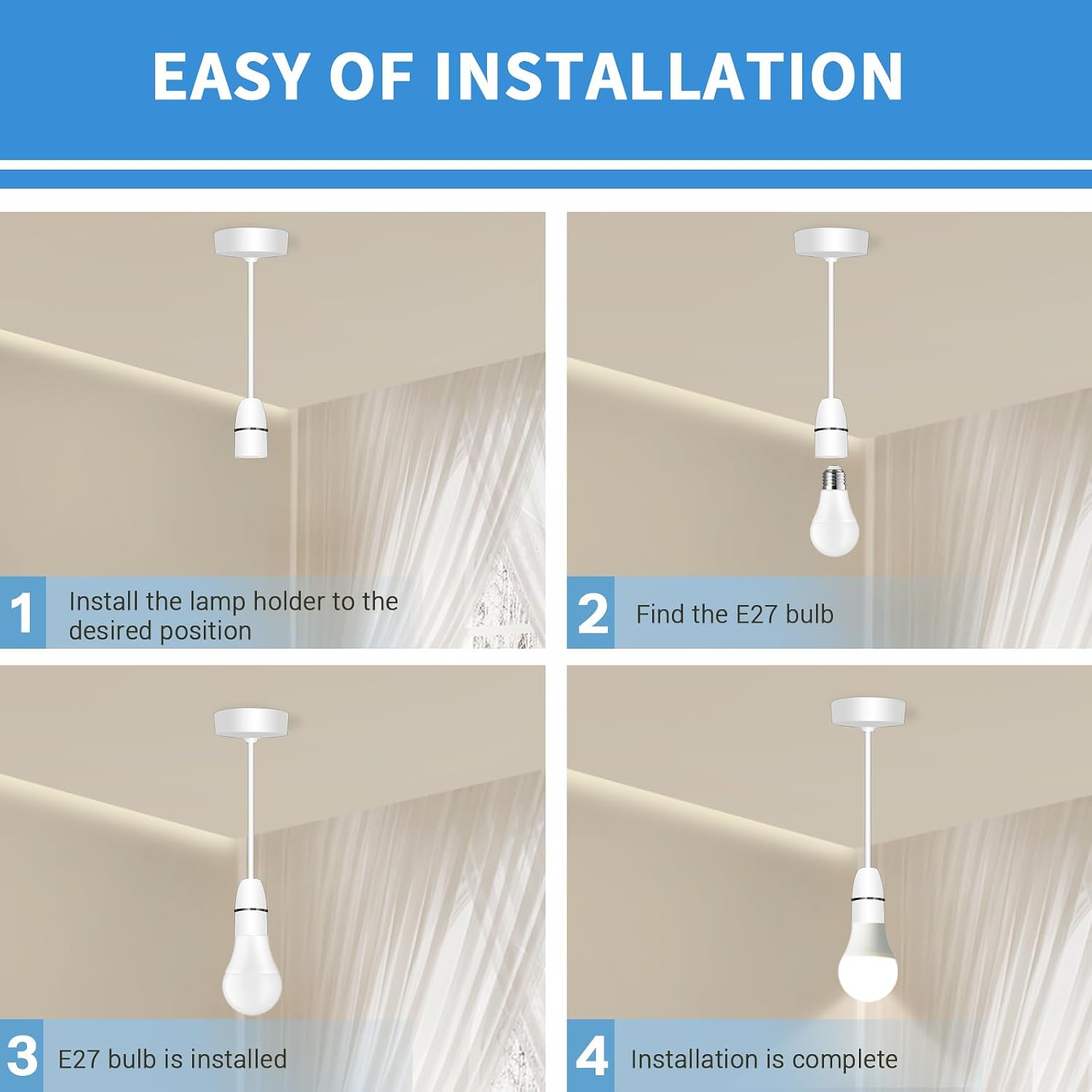 Thumbnail 6 de Caldarax Ceiling Pendant Light Fitting E27 150mm