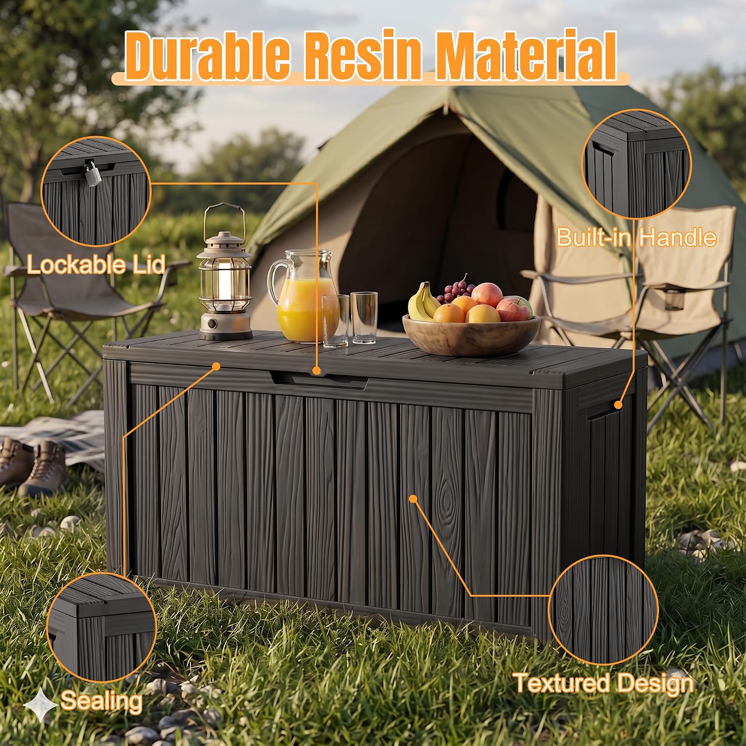 Detalle de Outdoor Storage Box 140-Gallon Deck Box