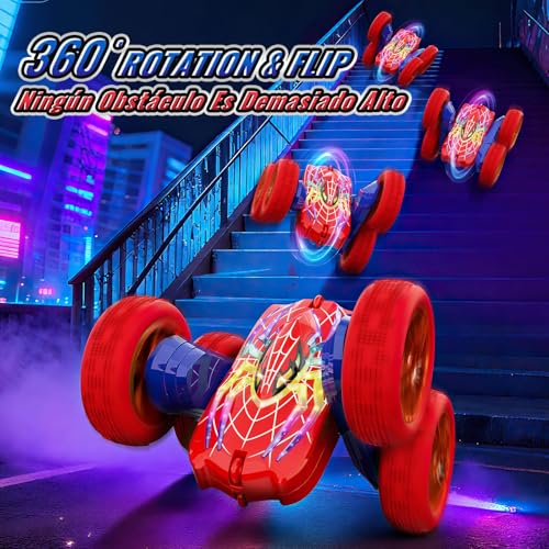 Detalle de Coche Teledirigido 360° 4x4 Monster Truck Mirthigig – Luz y Acrobacias para Niños 4–12 años