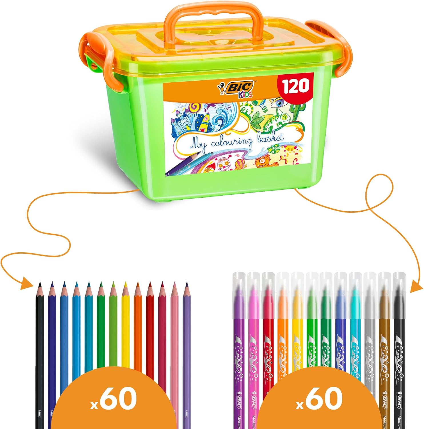 Detalle 2 de BIC Kids My Colouring Basket 120 pezzi