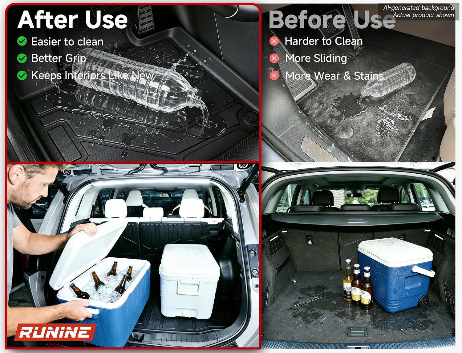 Thumbnail 6 de Runine Custom Floor Mats for Kia Sportage 2023–2026 (Not for Hybrid) — All-Weather Protection Set