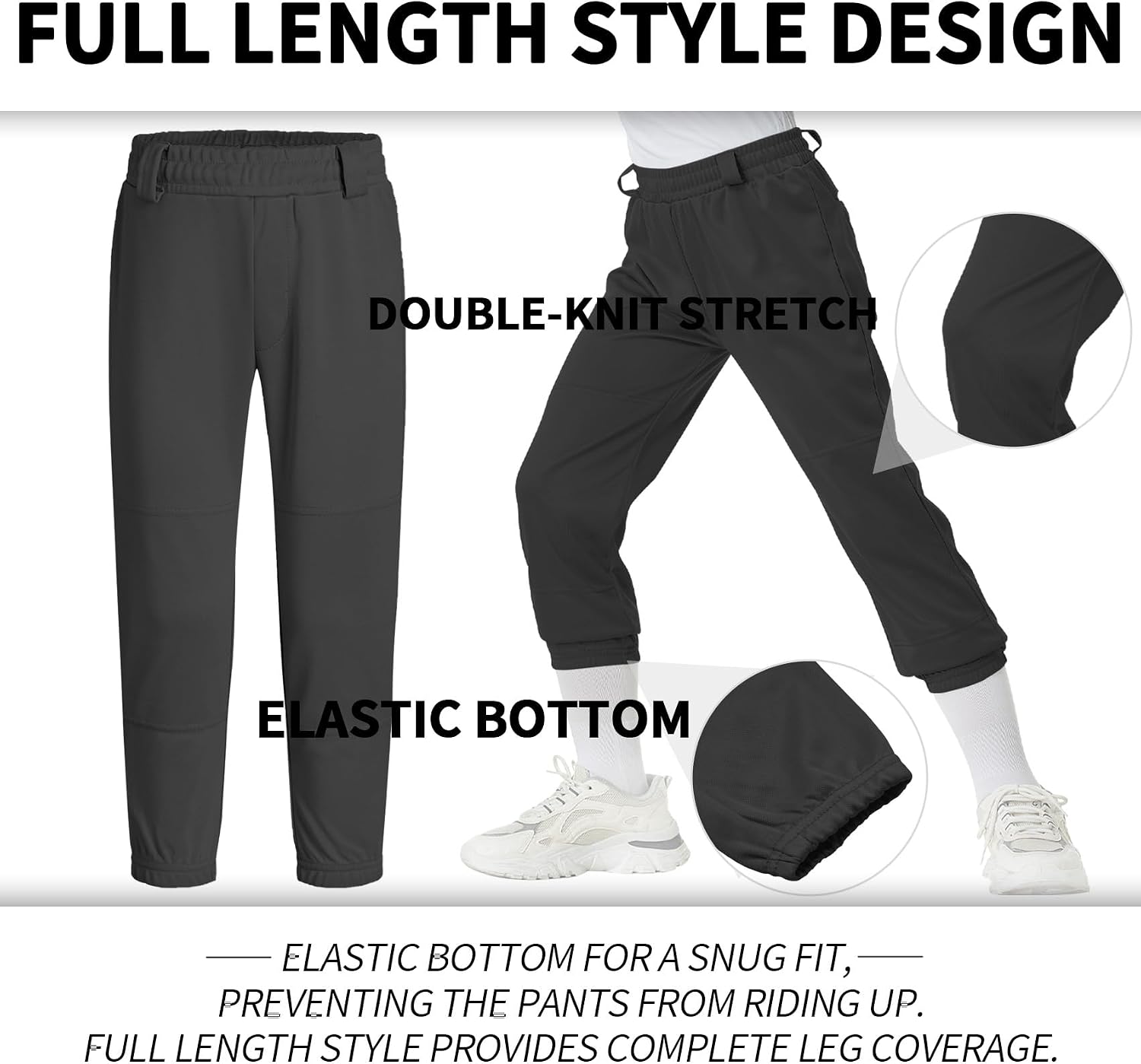 Detalle 2 de QBK Kids Baseball Pants, 100% Polyester