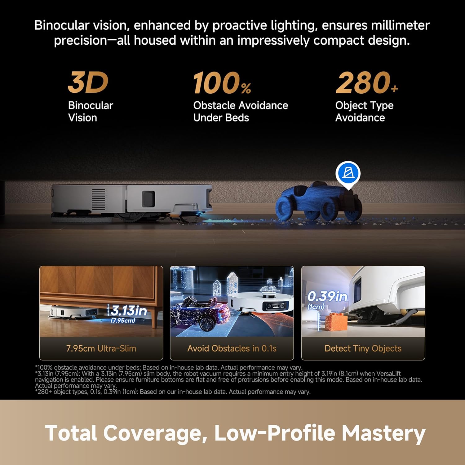 Thumbnail 1 de DREAME X60 Ultra Robot Vacuum and Mop with 3.13in ultra-thin design and self-emptying dock