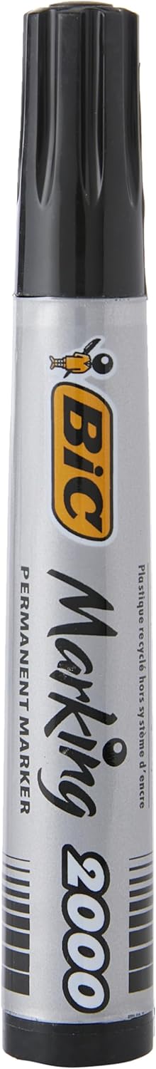 Detalle de BIC Marking 2000 ECOlutions Permanent Markers – Medium Bullet Tip, Black (Box of 36)