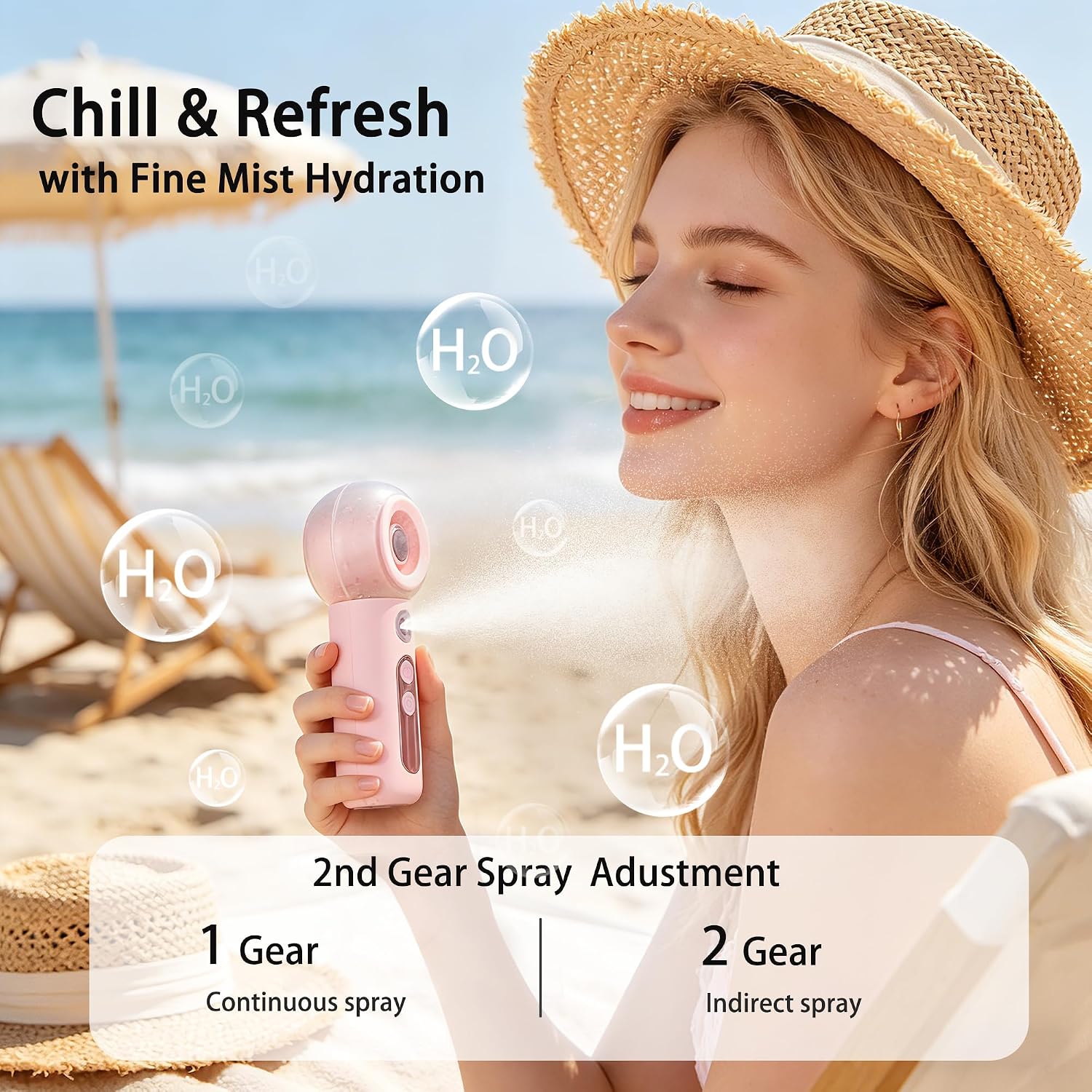 Thumbnail 3 de Ciaien Portable Misting Fan: Compact Handheld Cooler with Mist and LED Display