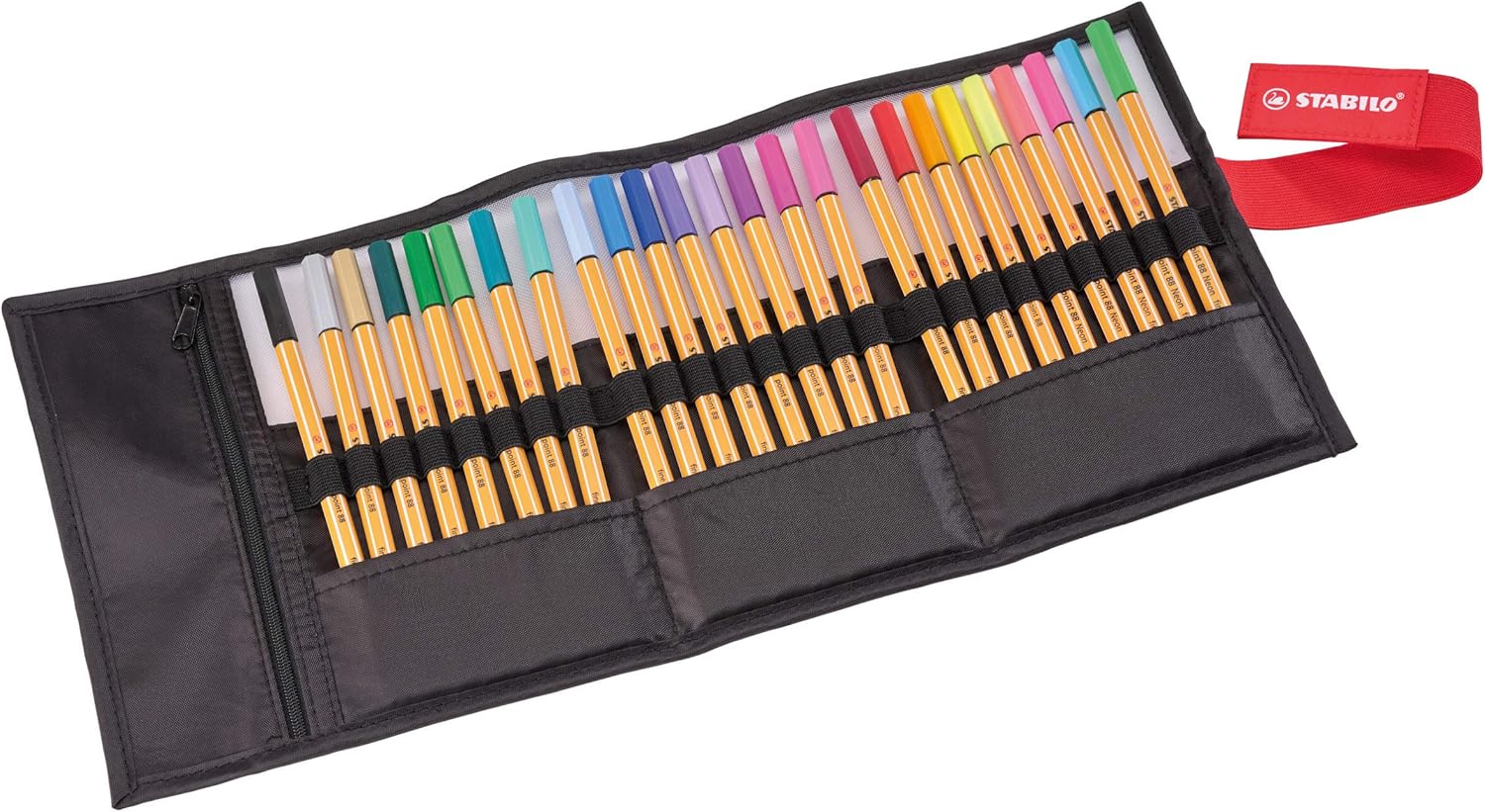 Detalle de STABILO Fineliner point 88 ARTY 25er Rollerset – präzise Linien in brillanten Farben