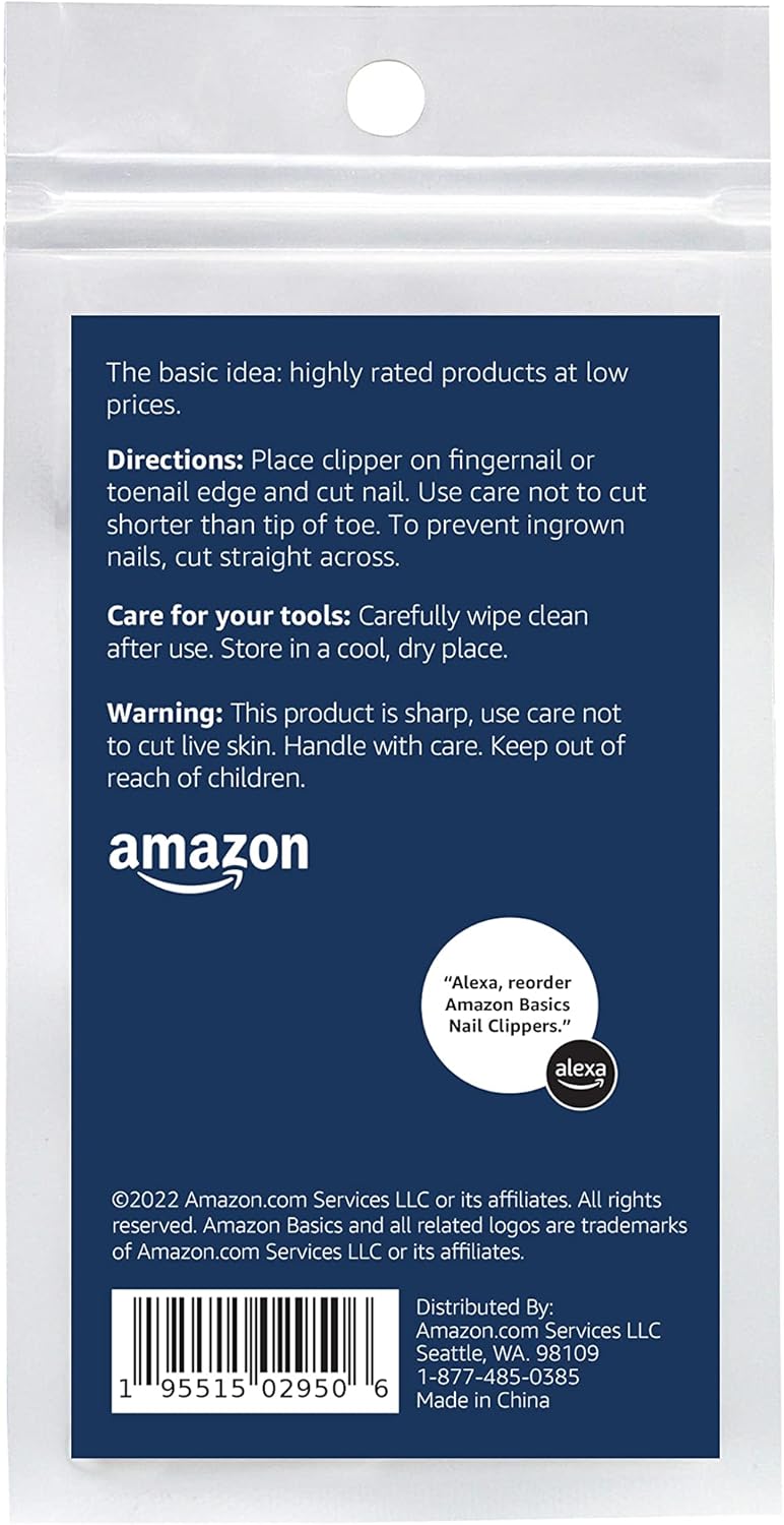 Thumbnail 1 de Amazon Basics Toenail and Fingernail Clipper Set (Black) for Precise Trimming