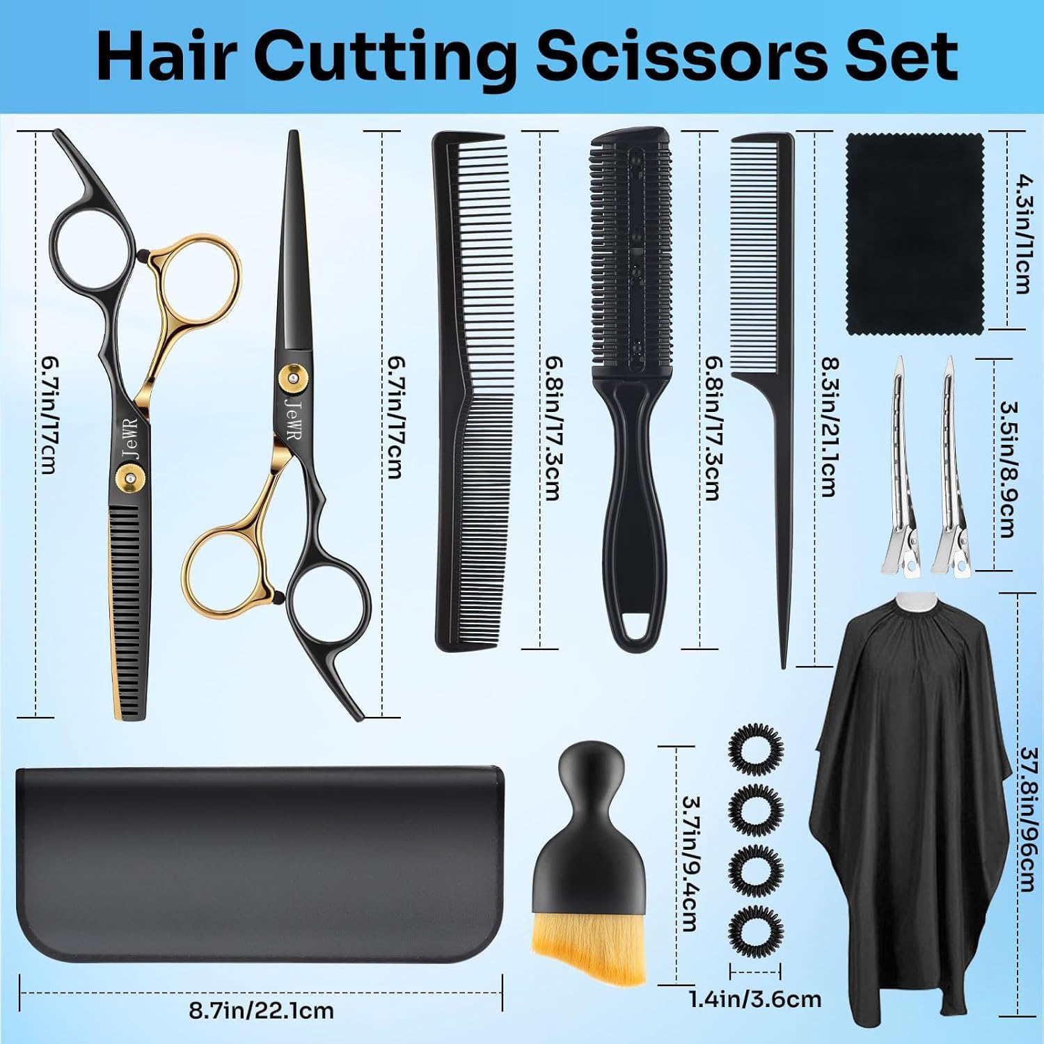 Detalle 1 de Hairdressing Scissors Set: Thinning Kit 15 Pcs ✂
