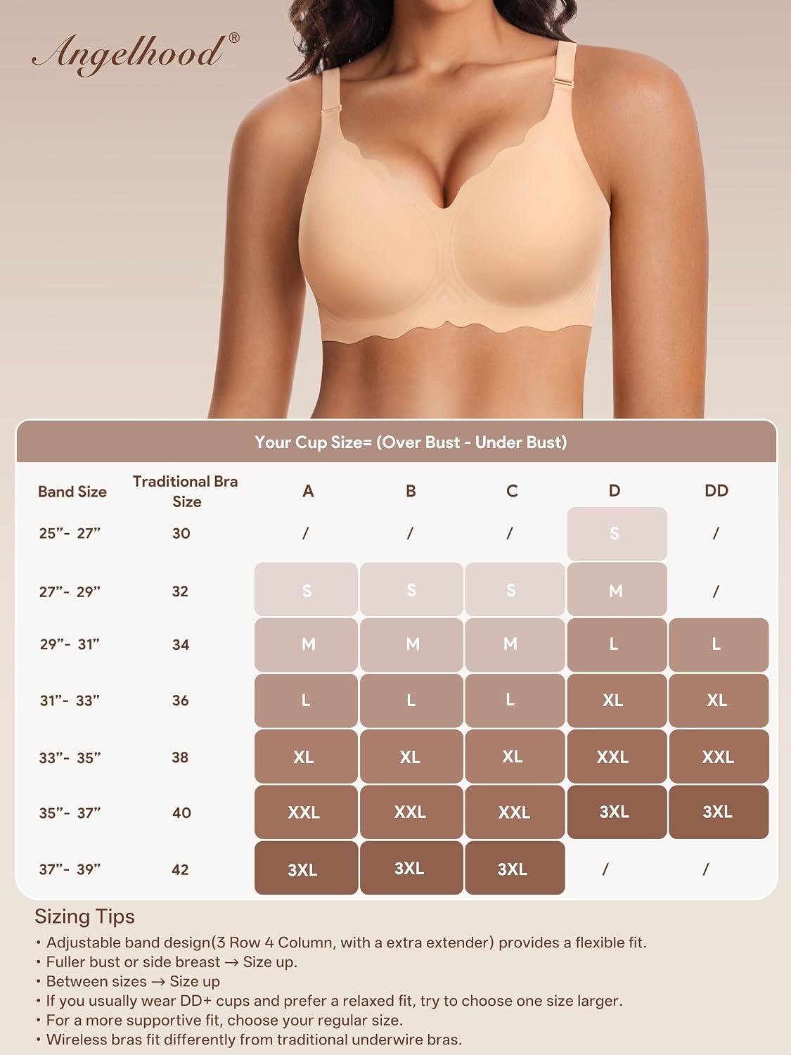Detalle 2 de Angelhood Jelly Bras, 3-Pack Seamless Wireless T-Shirt Bras