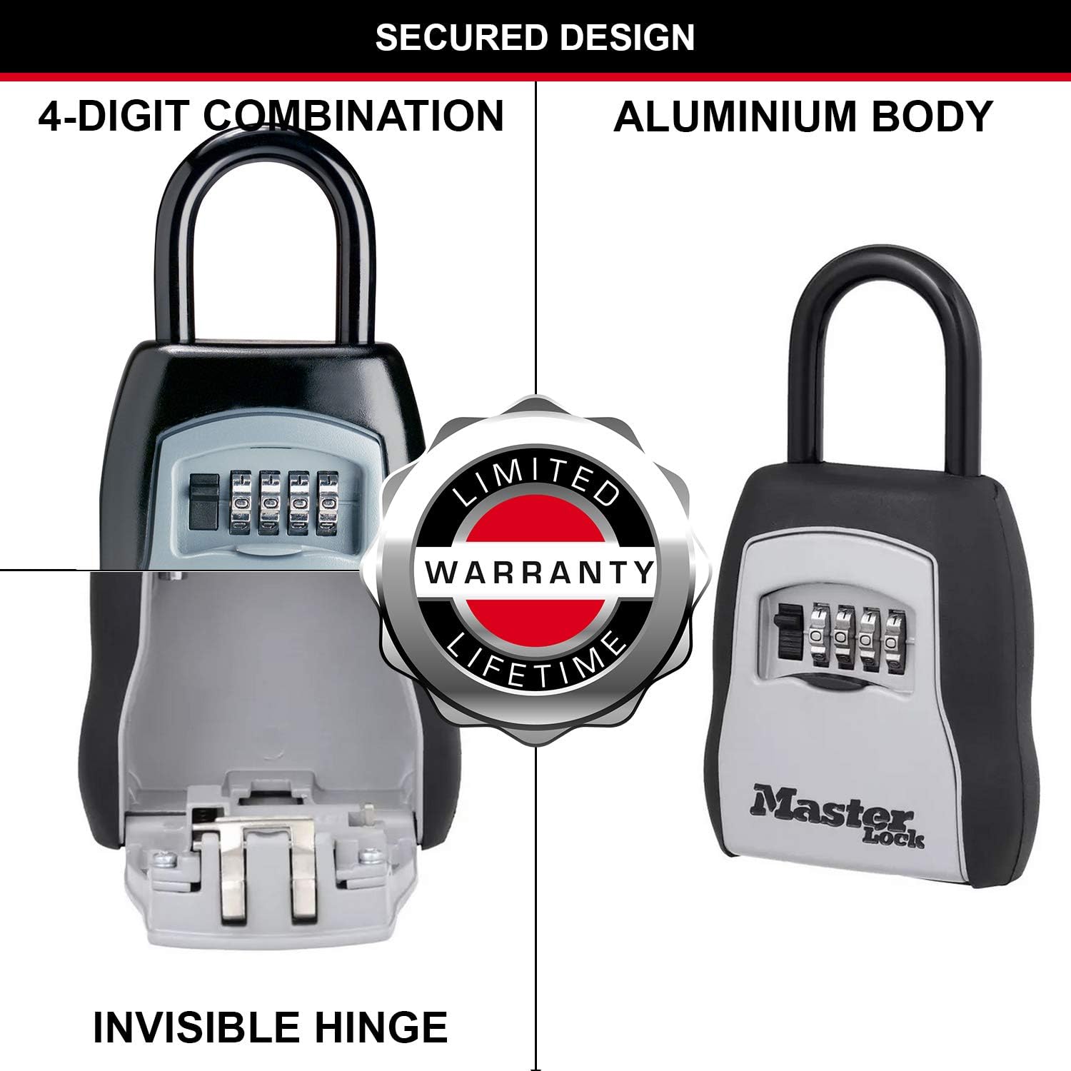 Thumbnail 3 de MASTER LOCK Portable Key Safe with Shackle (Medium) 90 x 157 x 40 mm