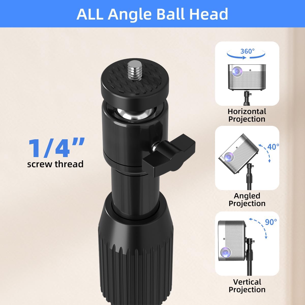 Thumbnail 3 de Suptek Projector Stand Floor Mount - Adjustable Height PR001F